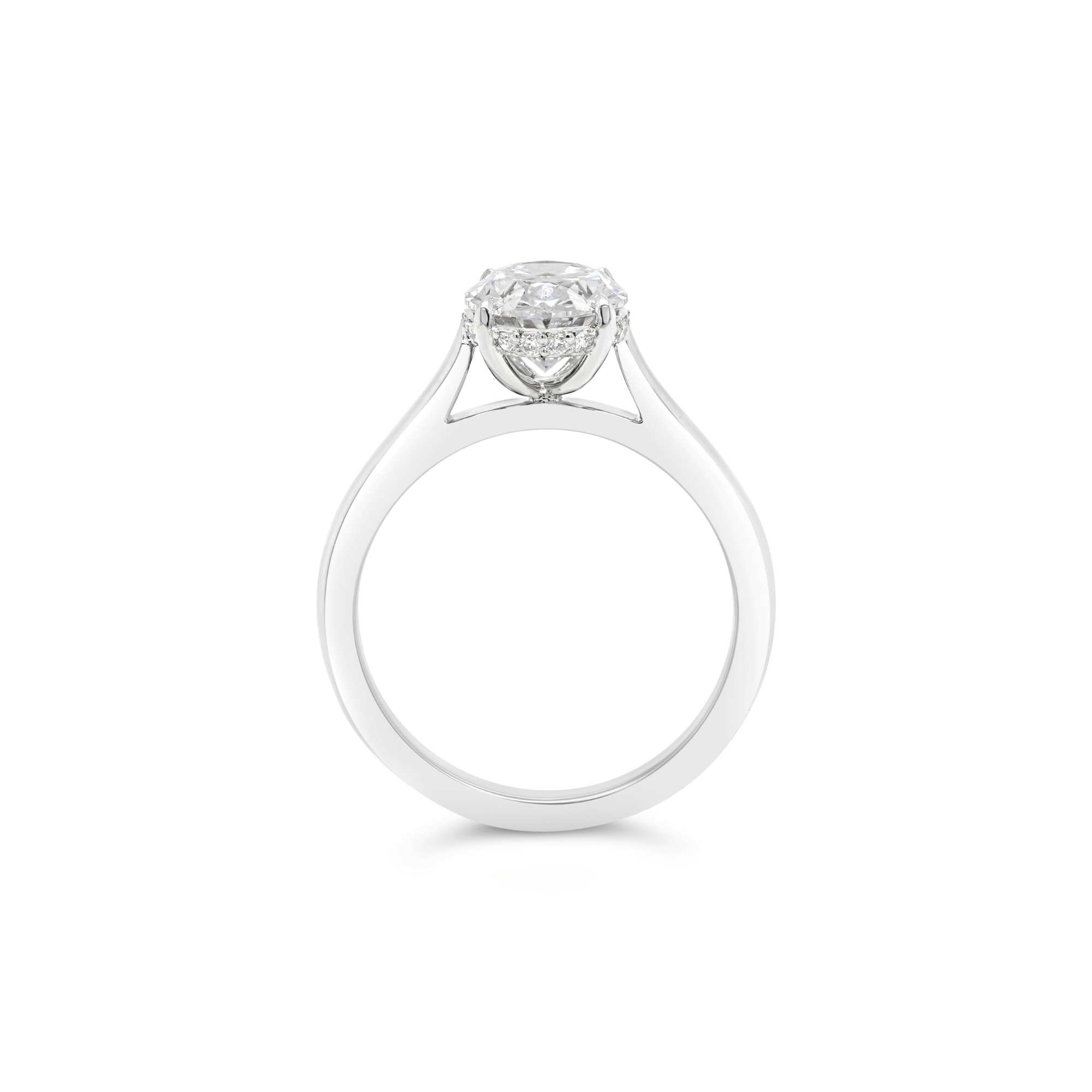 2ct oval cut lab grown diamond engagement ring white gold