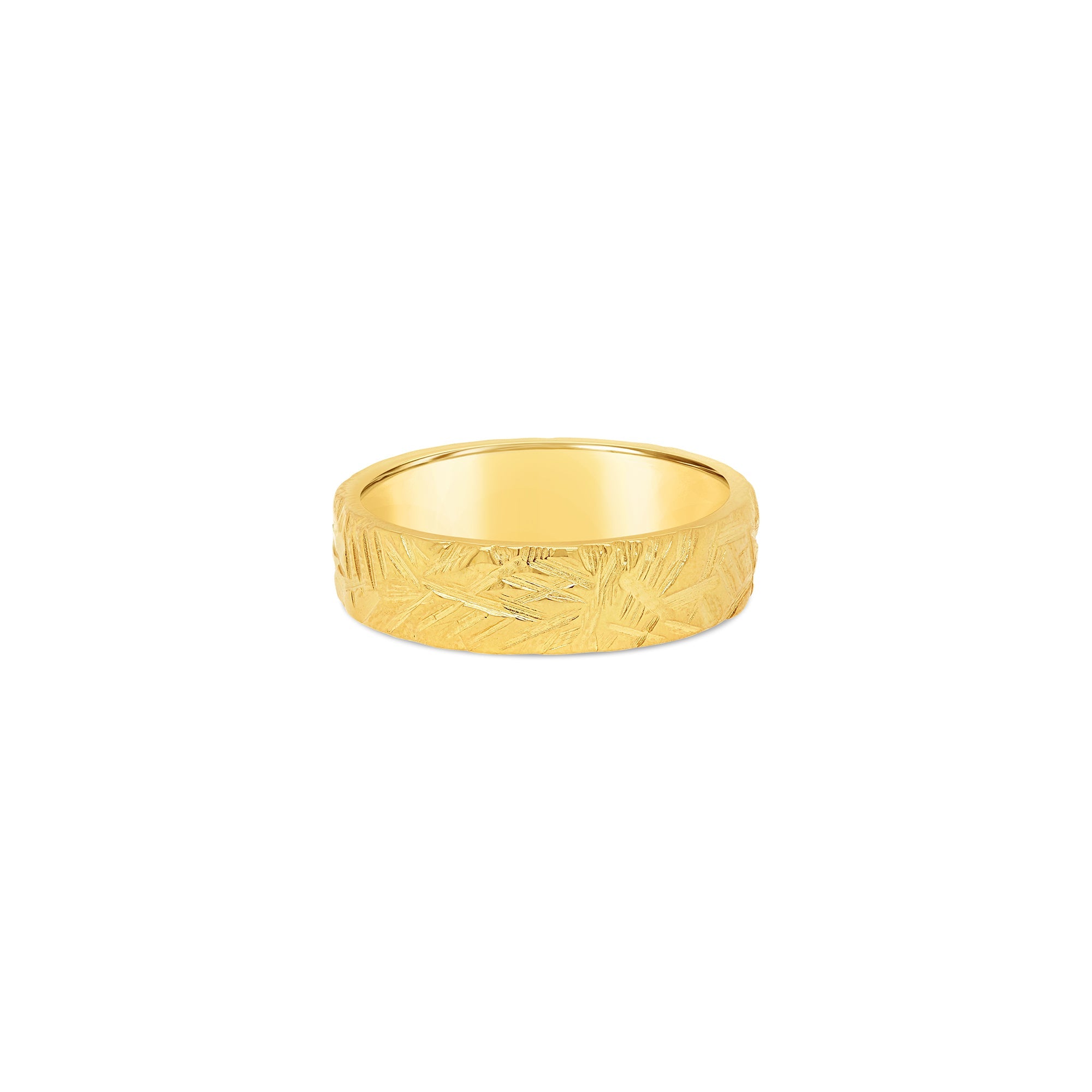 Textured Wedding Ring Yellow Gold