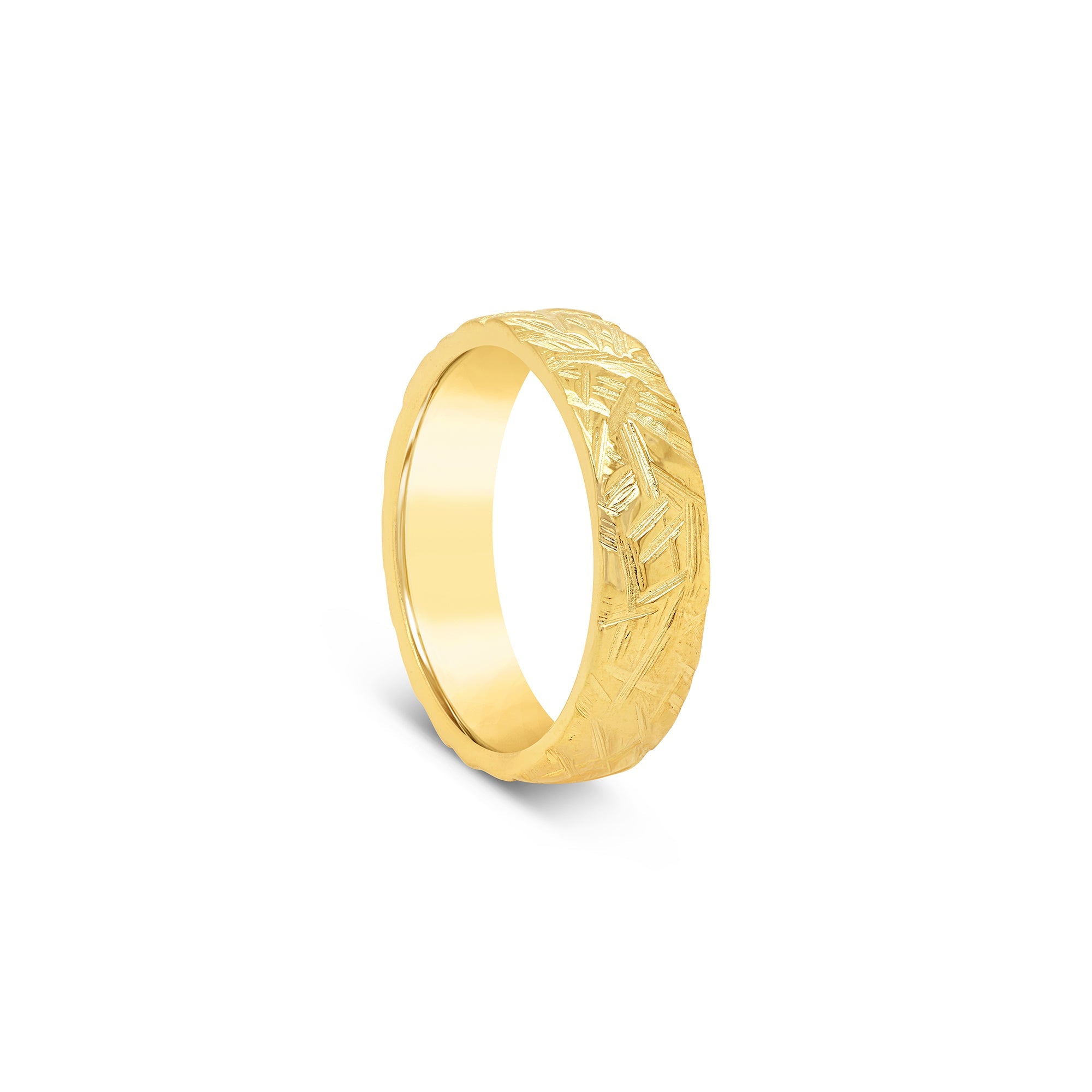 Textured Wedding Ring Yellow Gold