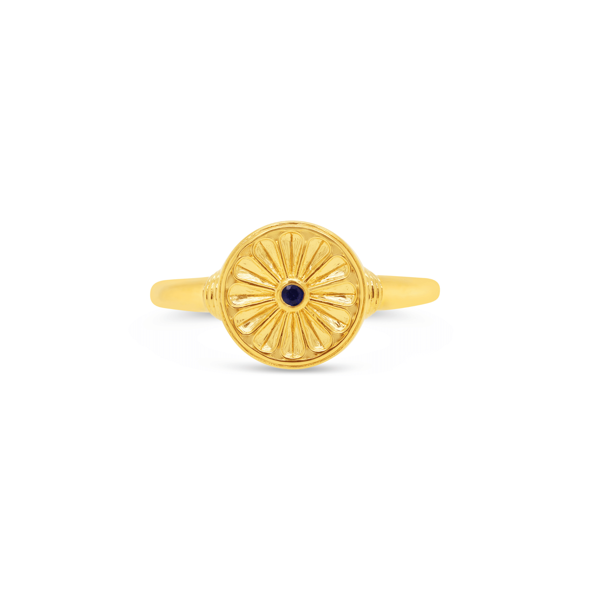Mini Round Birthstone Signet Ring