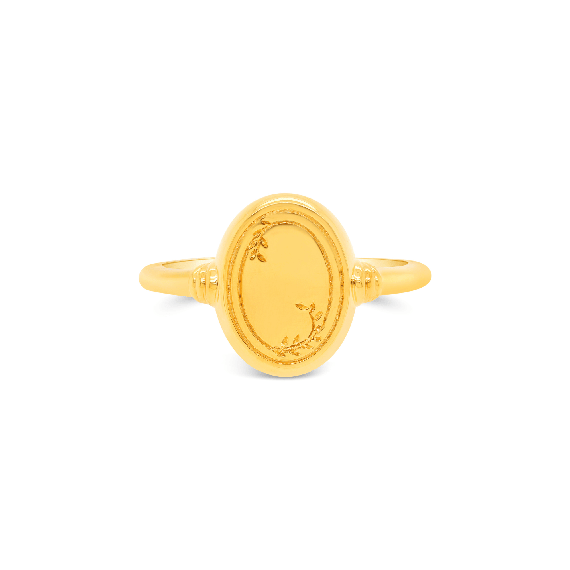 Mini Oval Initial Signet Ring 