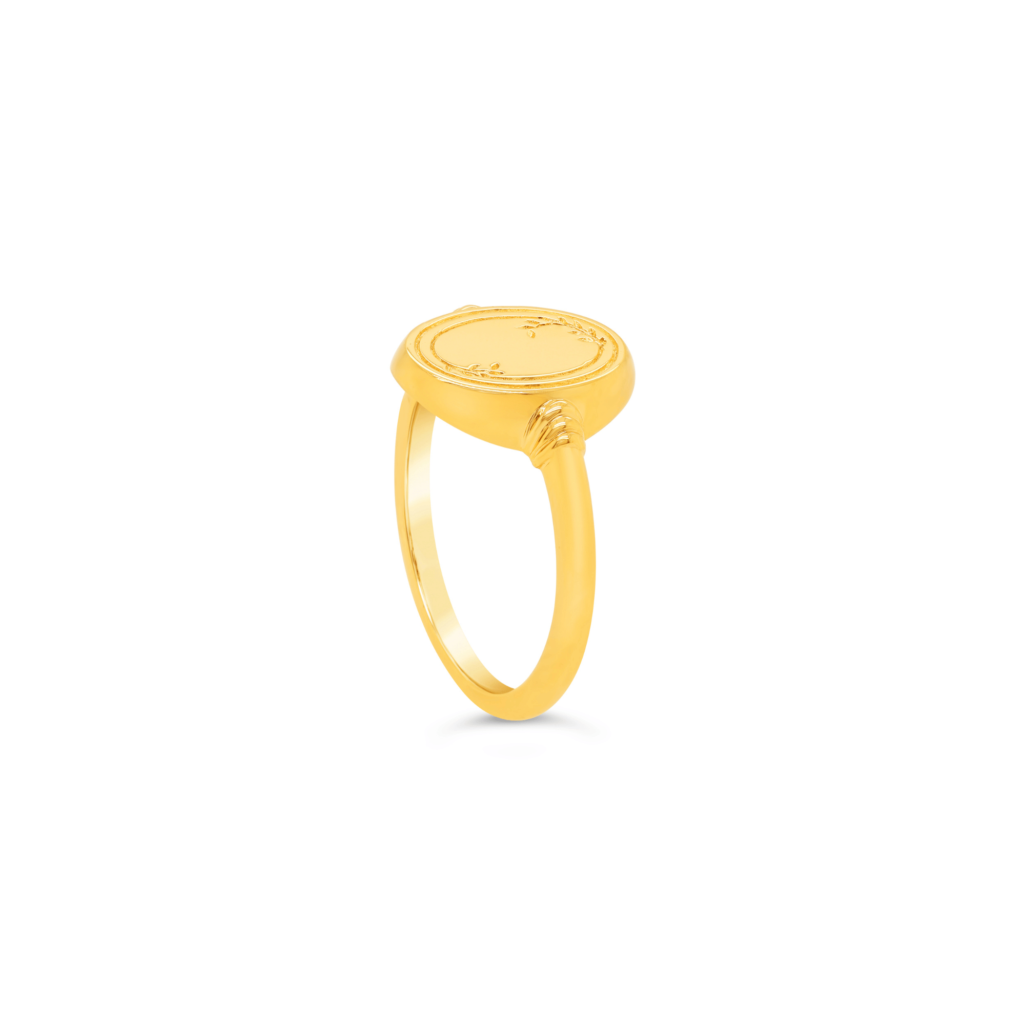 Mini Oval Initial Signet Ring 