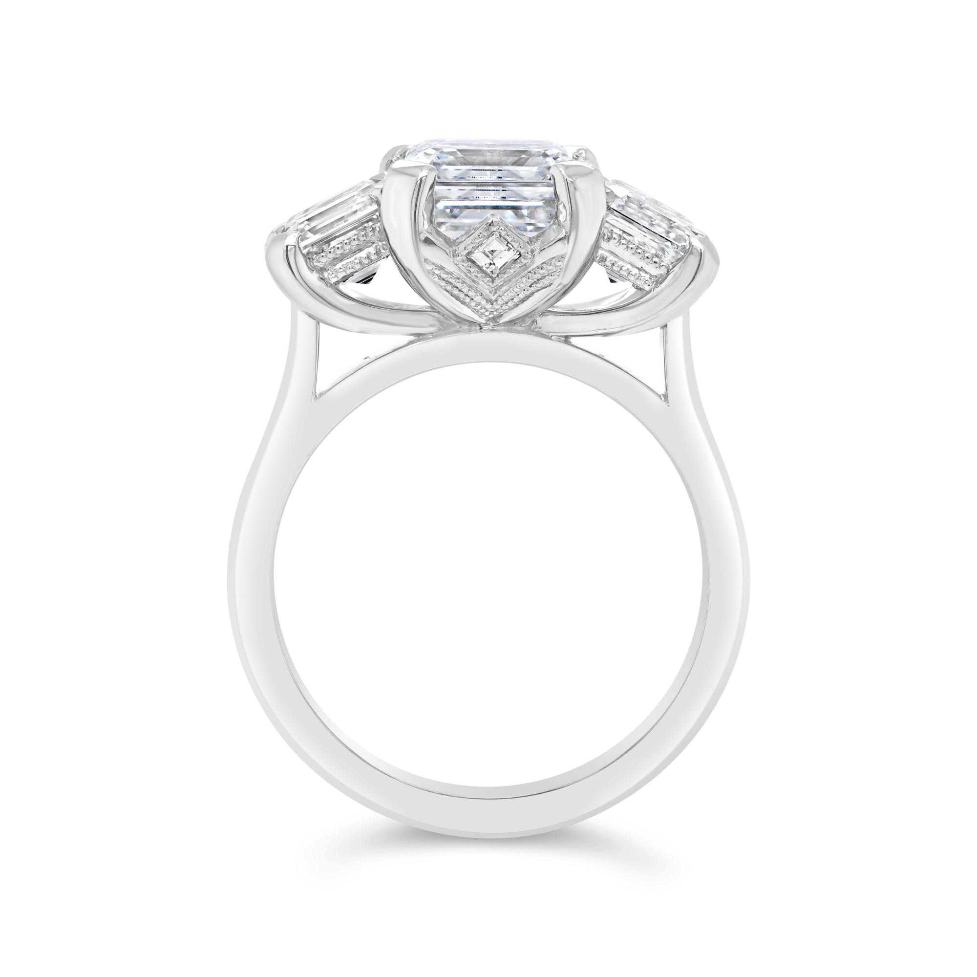 Signature Assher Cut Three Stone Engagement Ring