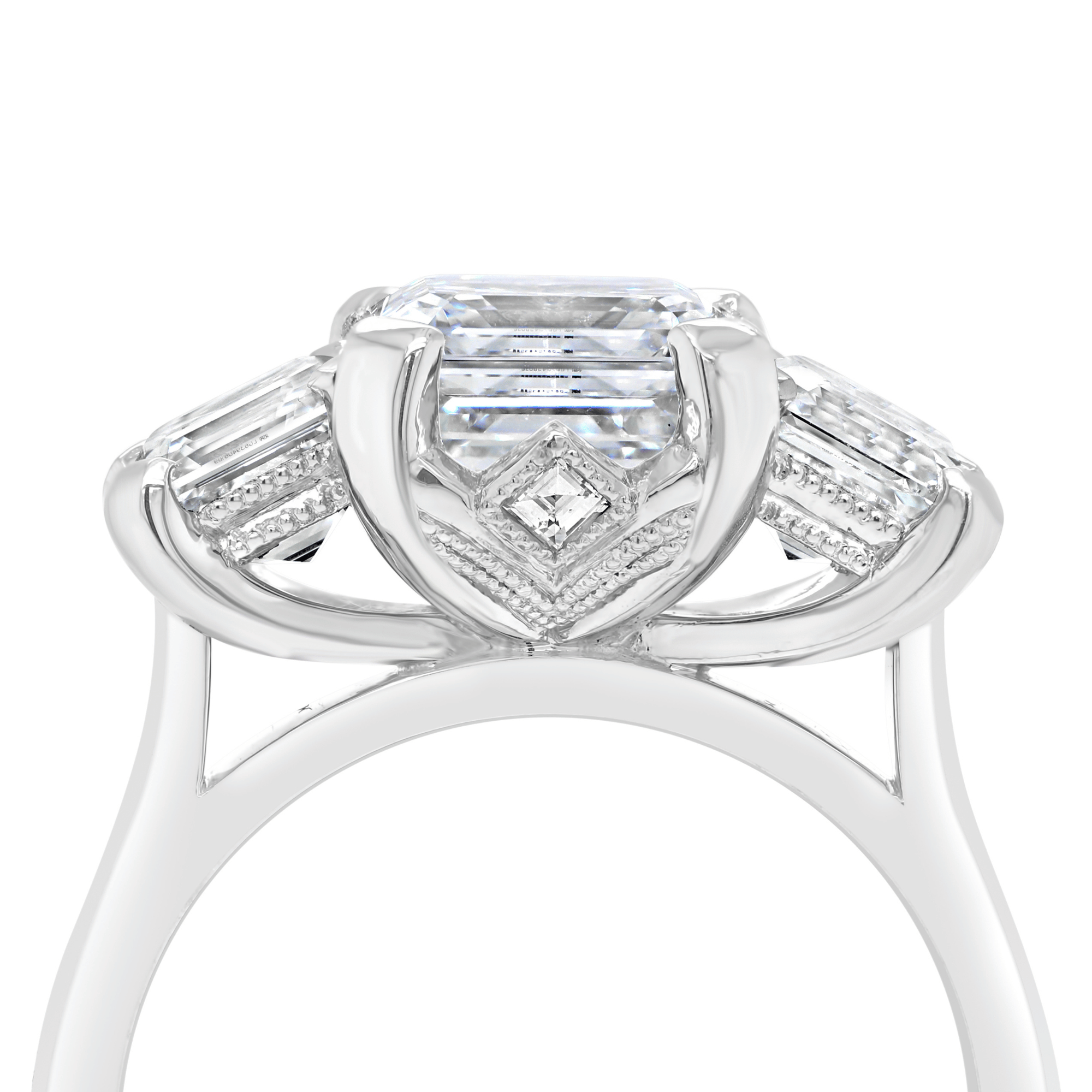 Signature Assher Cut Three Stone Engagement Ring