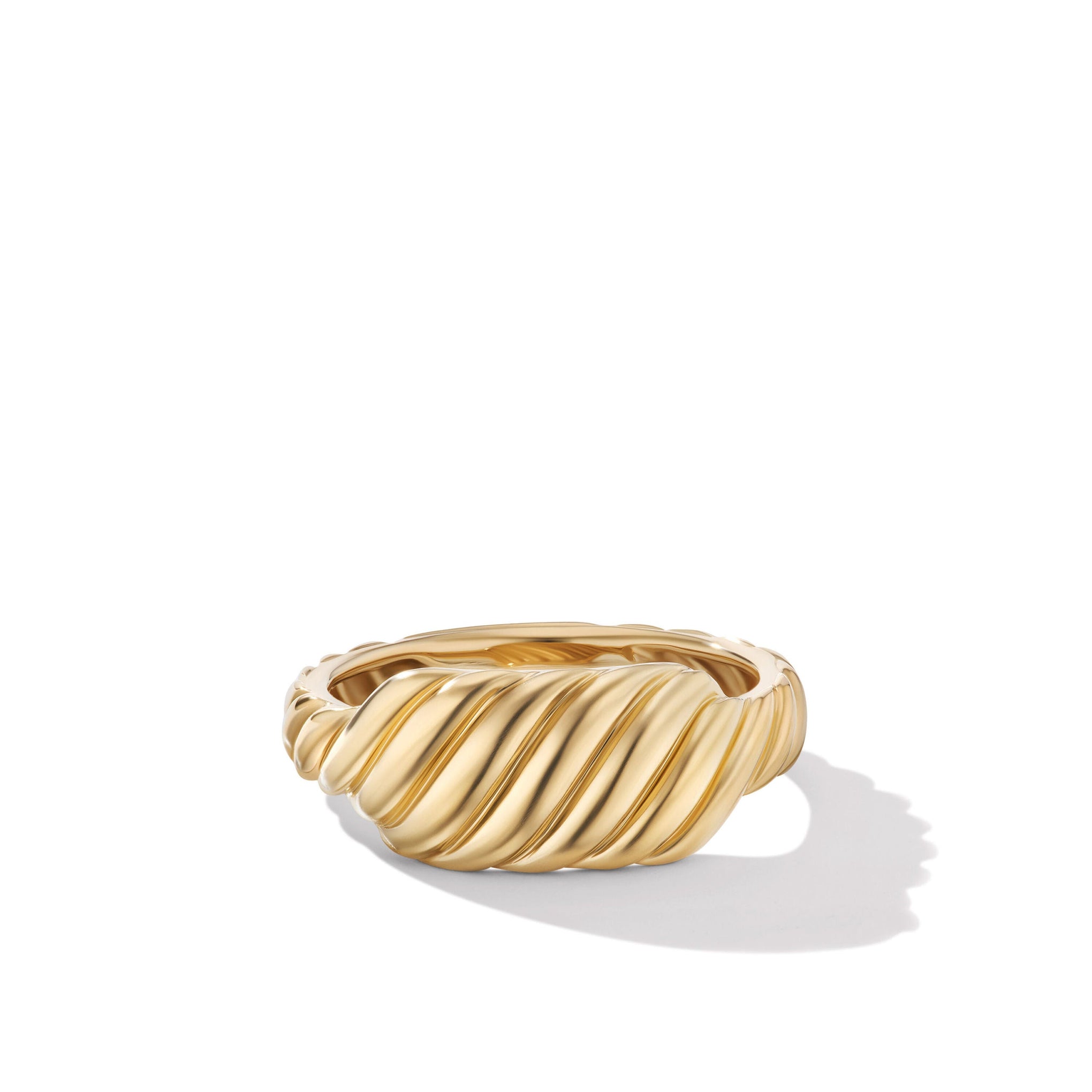 Sculpted Cable Contour Ring in 18ct Yellow Gold, Size 6