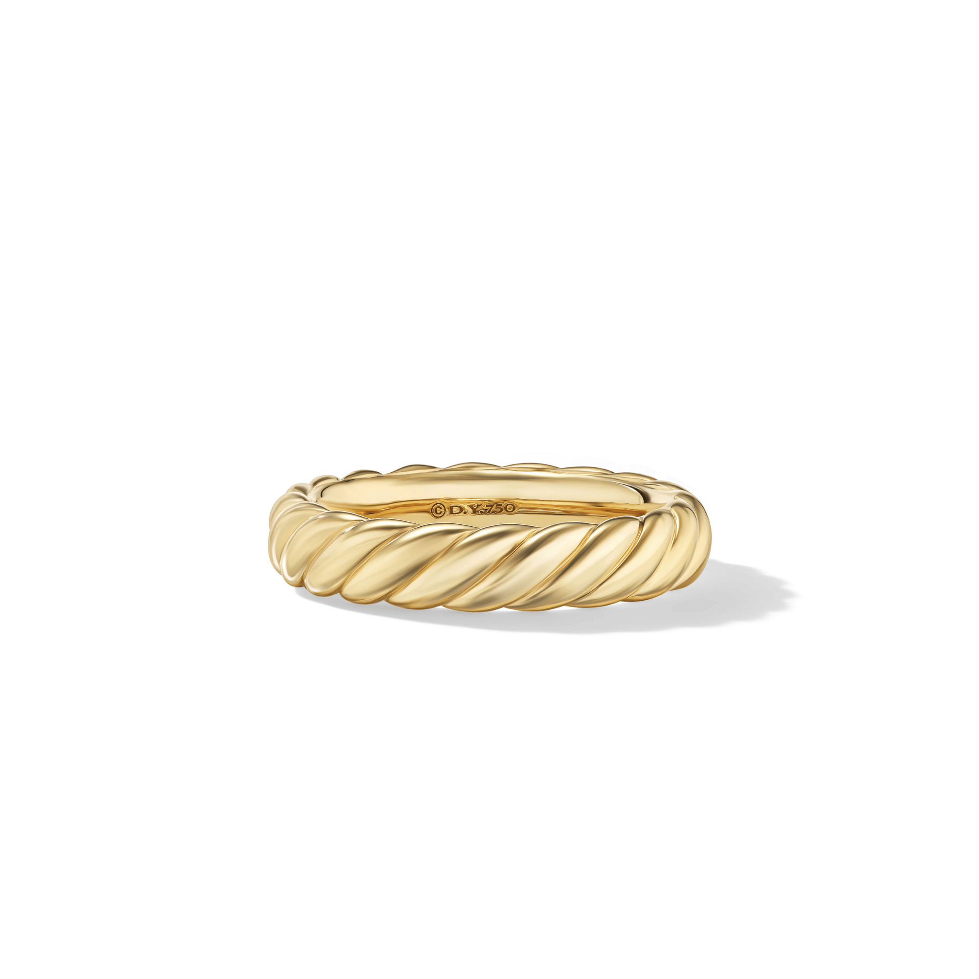 Sculpted Cable Band Ring in 18ct Yellow Gold