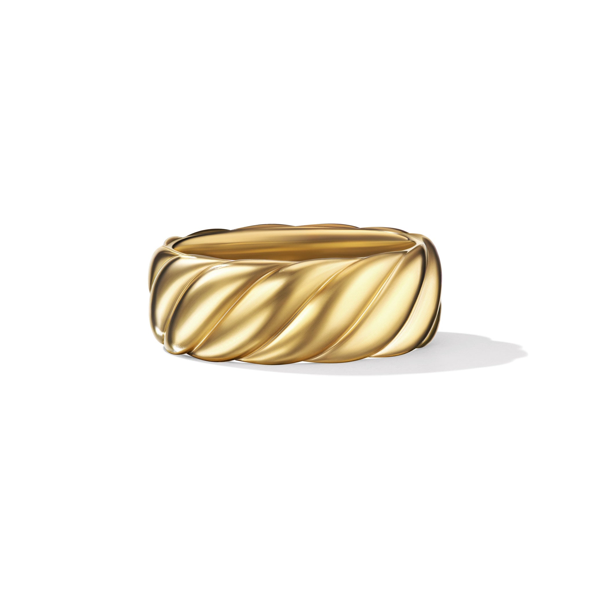 SCULPTED CABLE CONTOUR BAND RING IN 18ct YELLOW GOLD