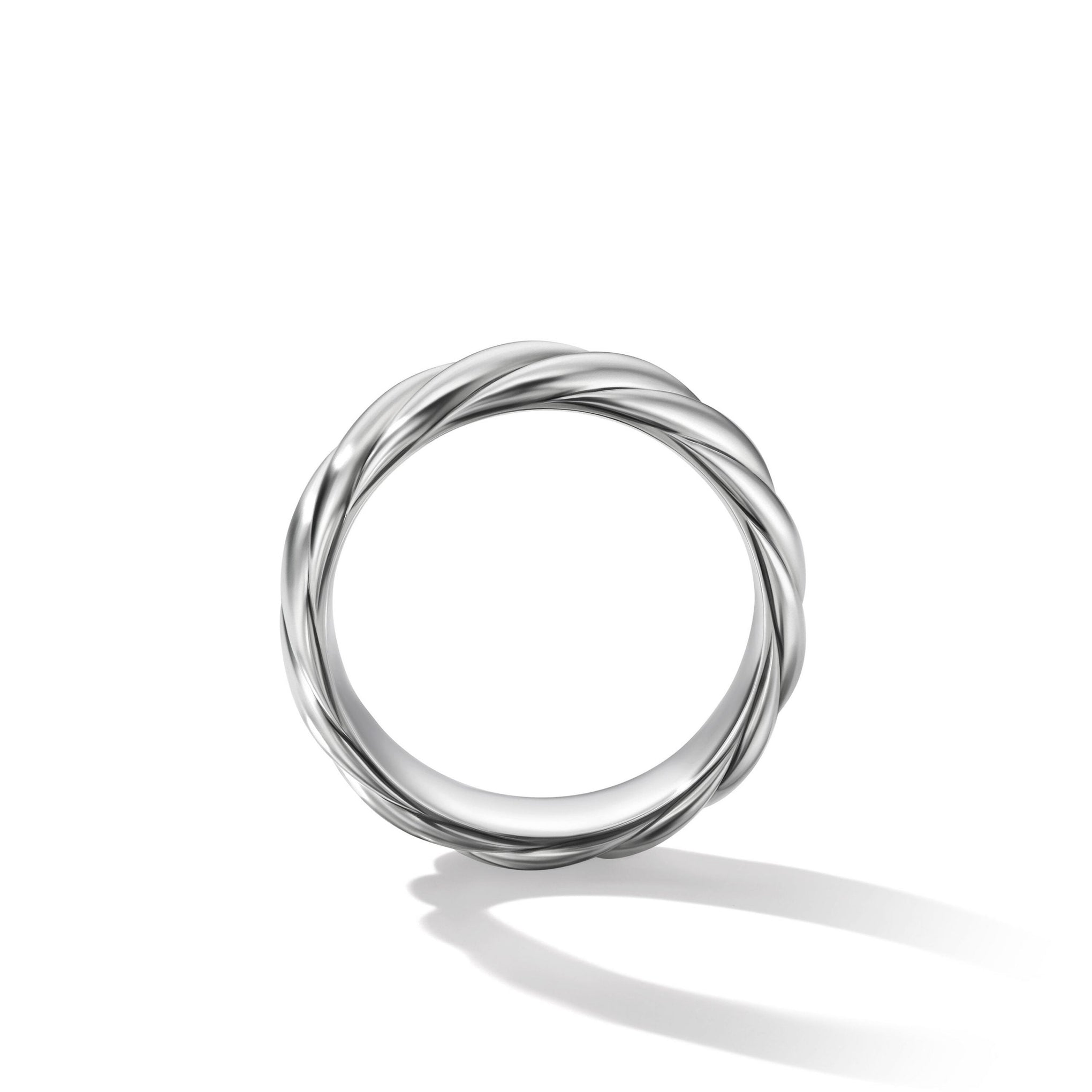 SCULPTED CABLE CONTOUR BAND RING IN STERLING SILVER