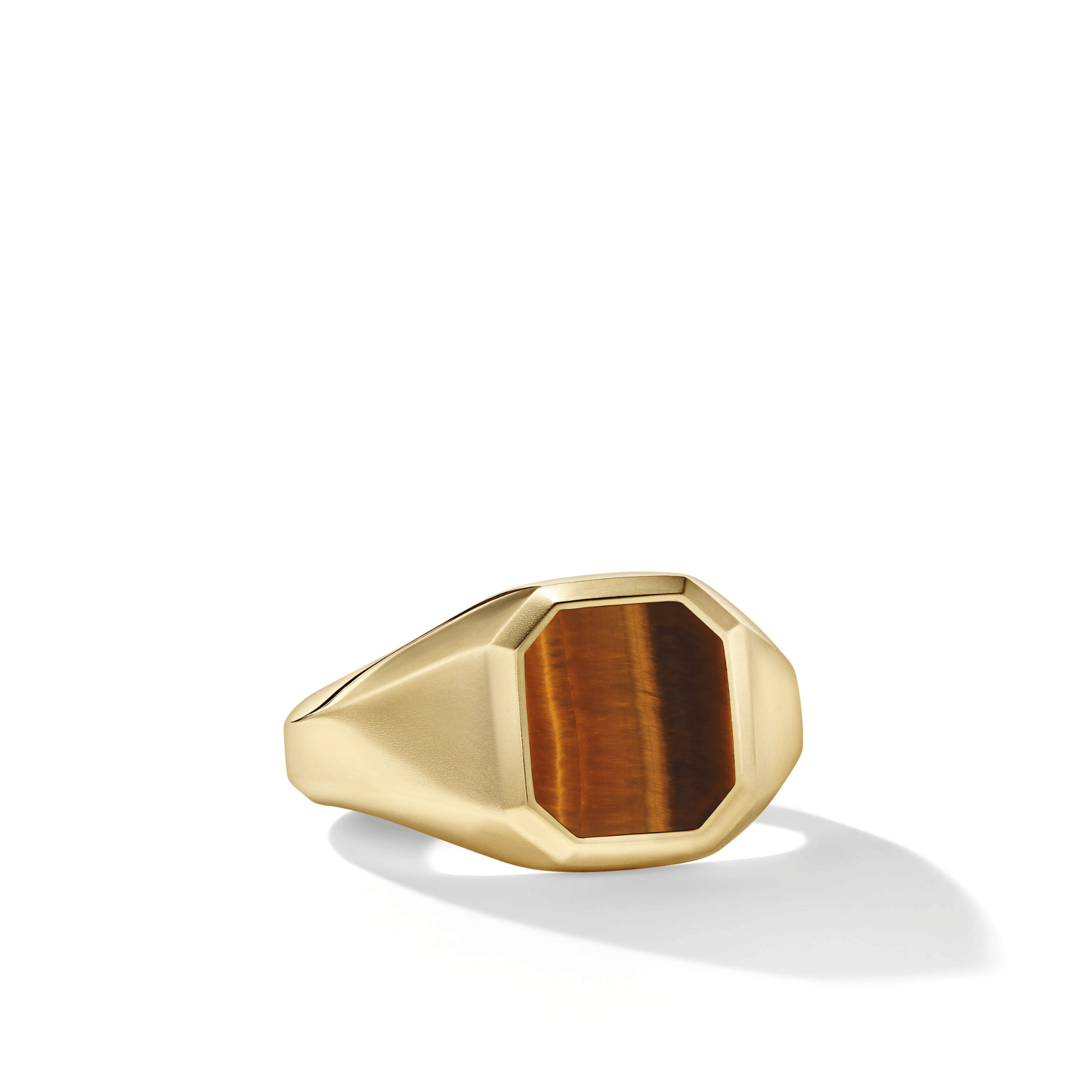 David Yurman Streamline® Signet Ring 18ct Yellow Gold with Tiger’s Eye