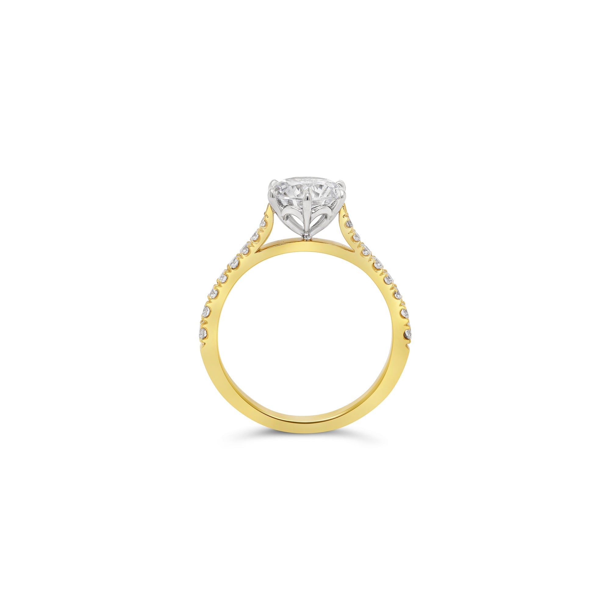 Lab Grown Round Brilliant Cut Diamond Engagement Ring 