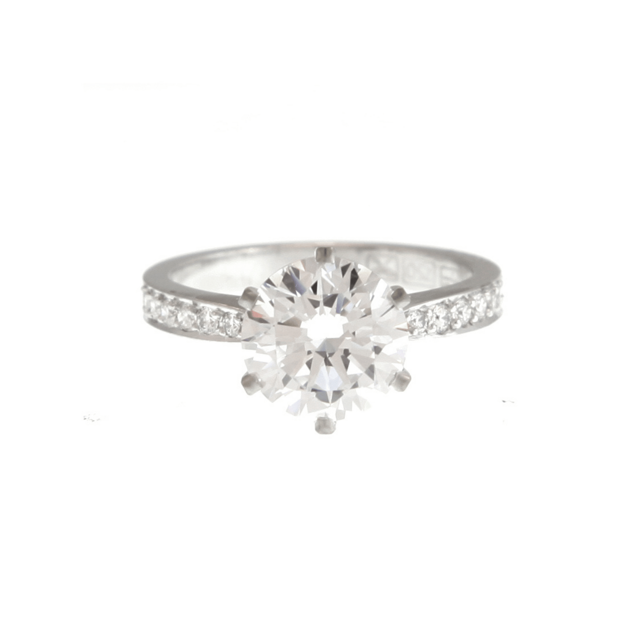 TIMELESS ROMANCE ROUND BRILLIANT CUT DIAMOND THREAD-SET ENGAGEMENT RING