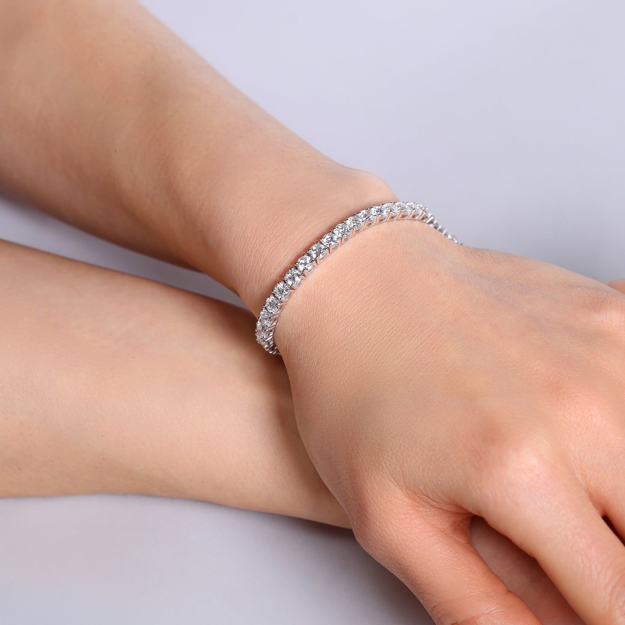 Lab Grown Diamond Tennis Bracelet 18ct White Gold