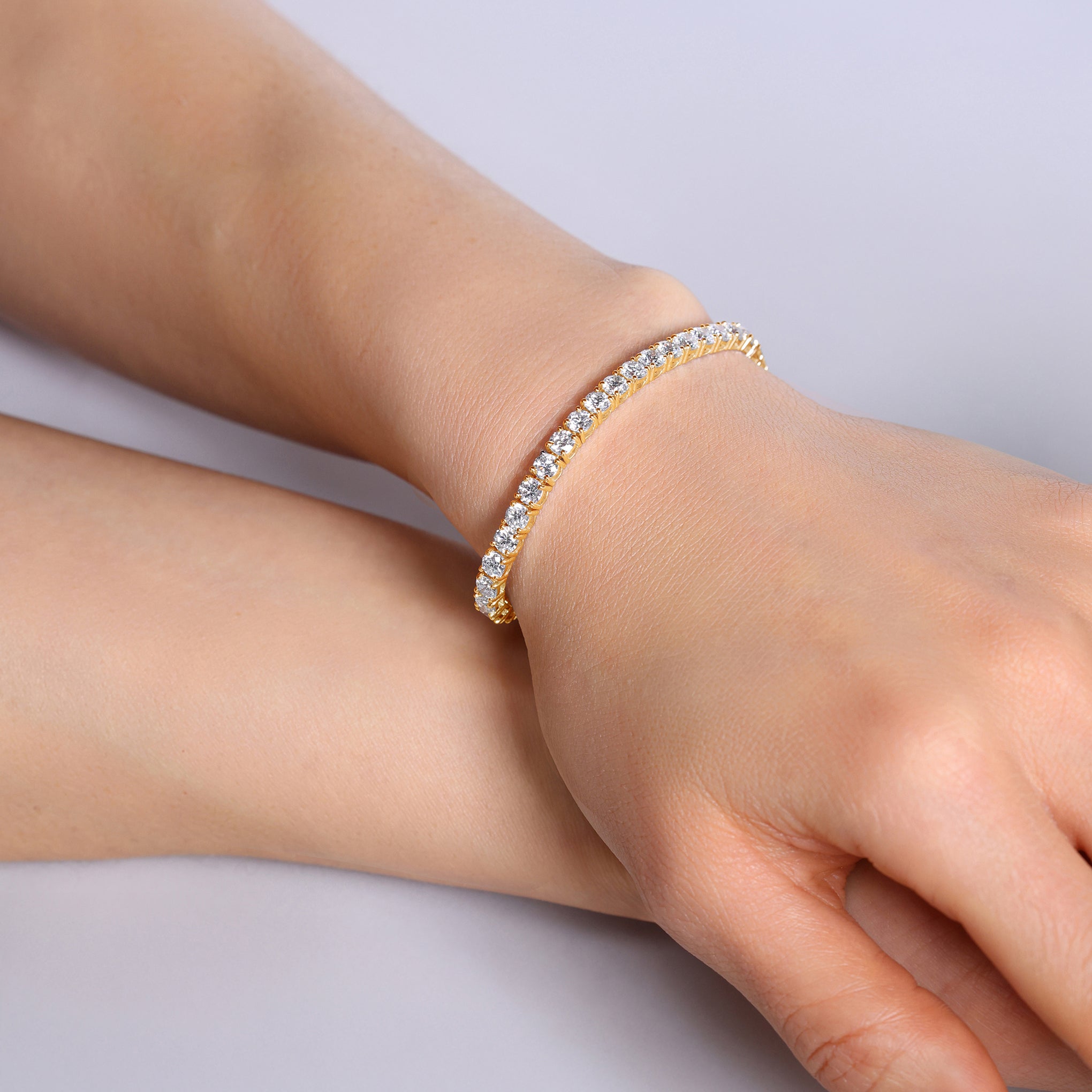 Natural Diamond Tennis Bracelet 18ct Yellow Gold