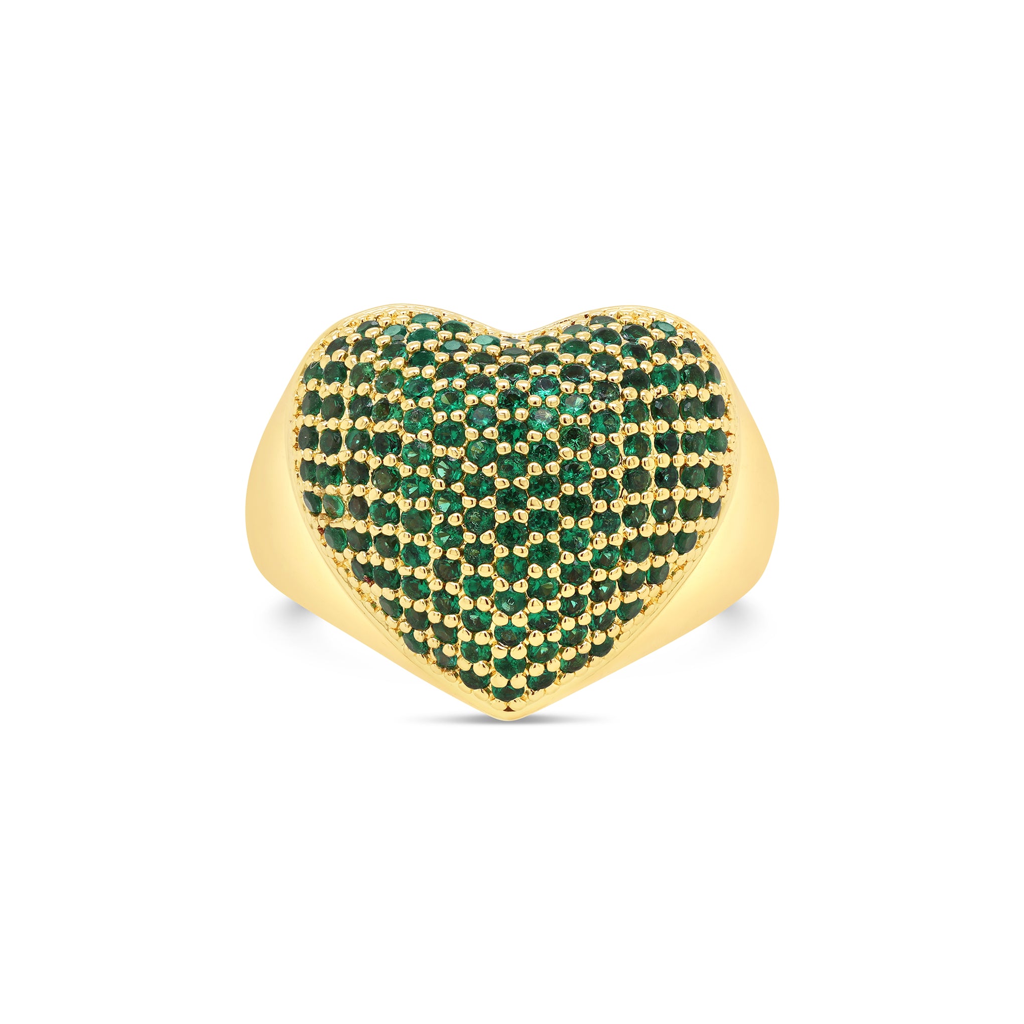 Green Tsavorite Garnet Heart Ring 18ct Yellow Gold