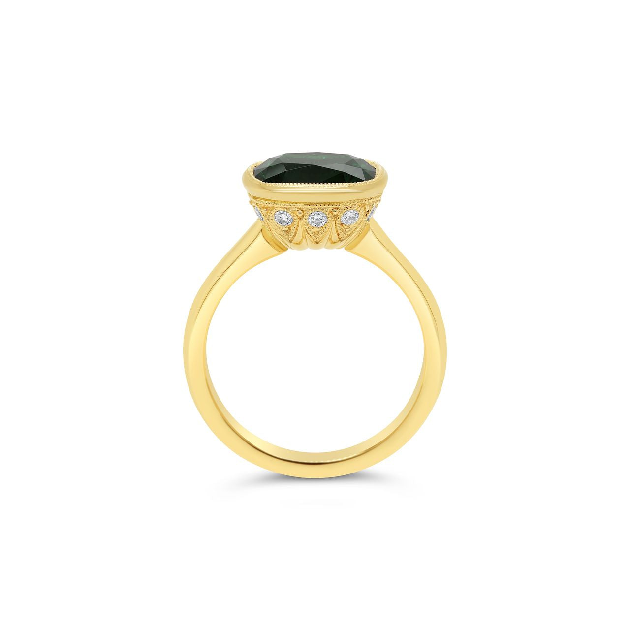 Chrome Green Tourmaline and Diamond Dress Ring