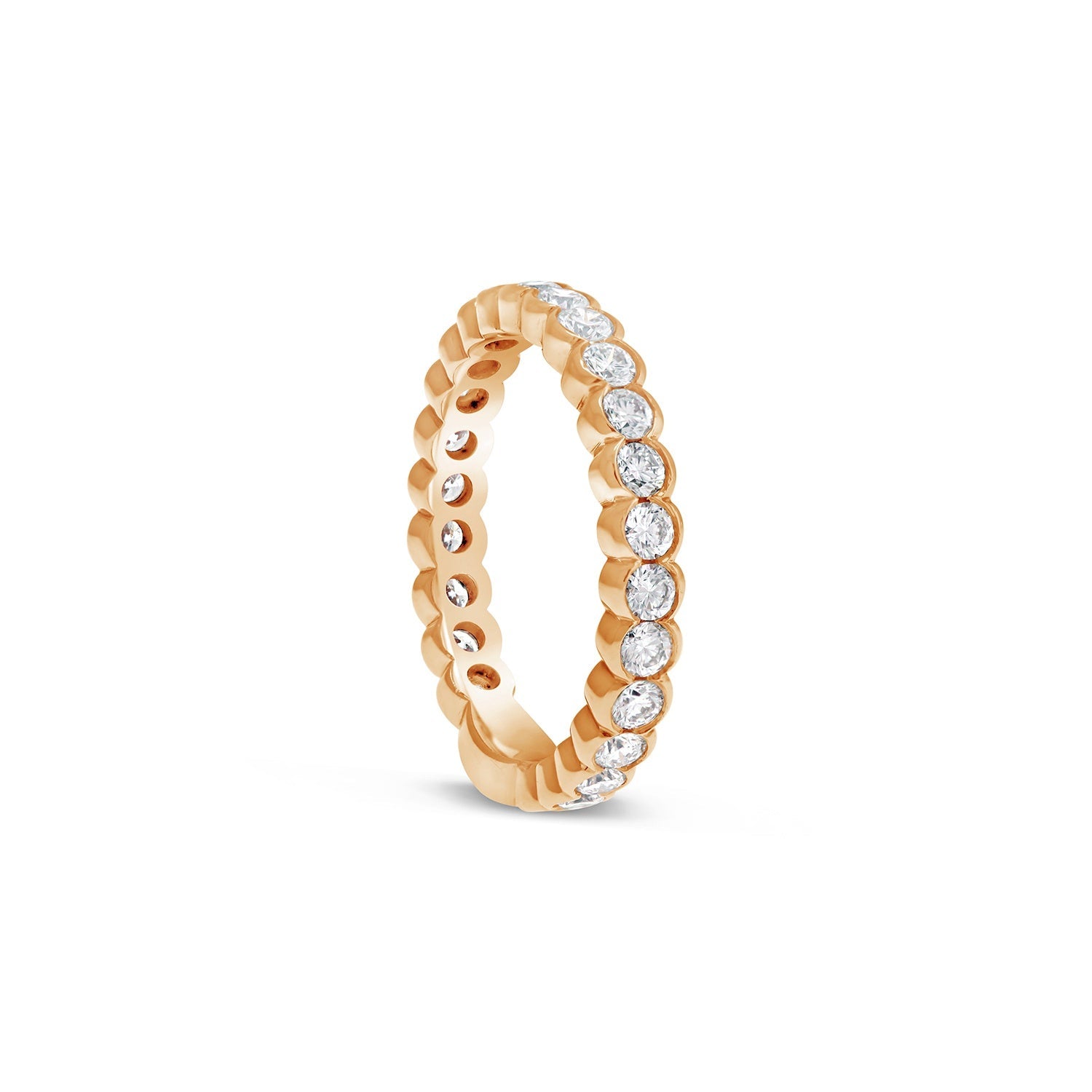 Scalloped Set Diamond Wedding Ring
