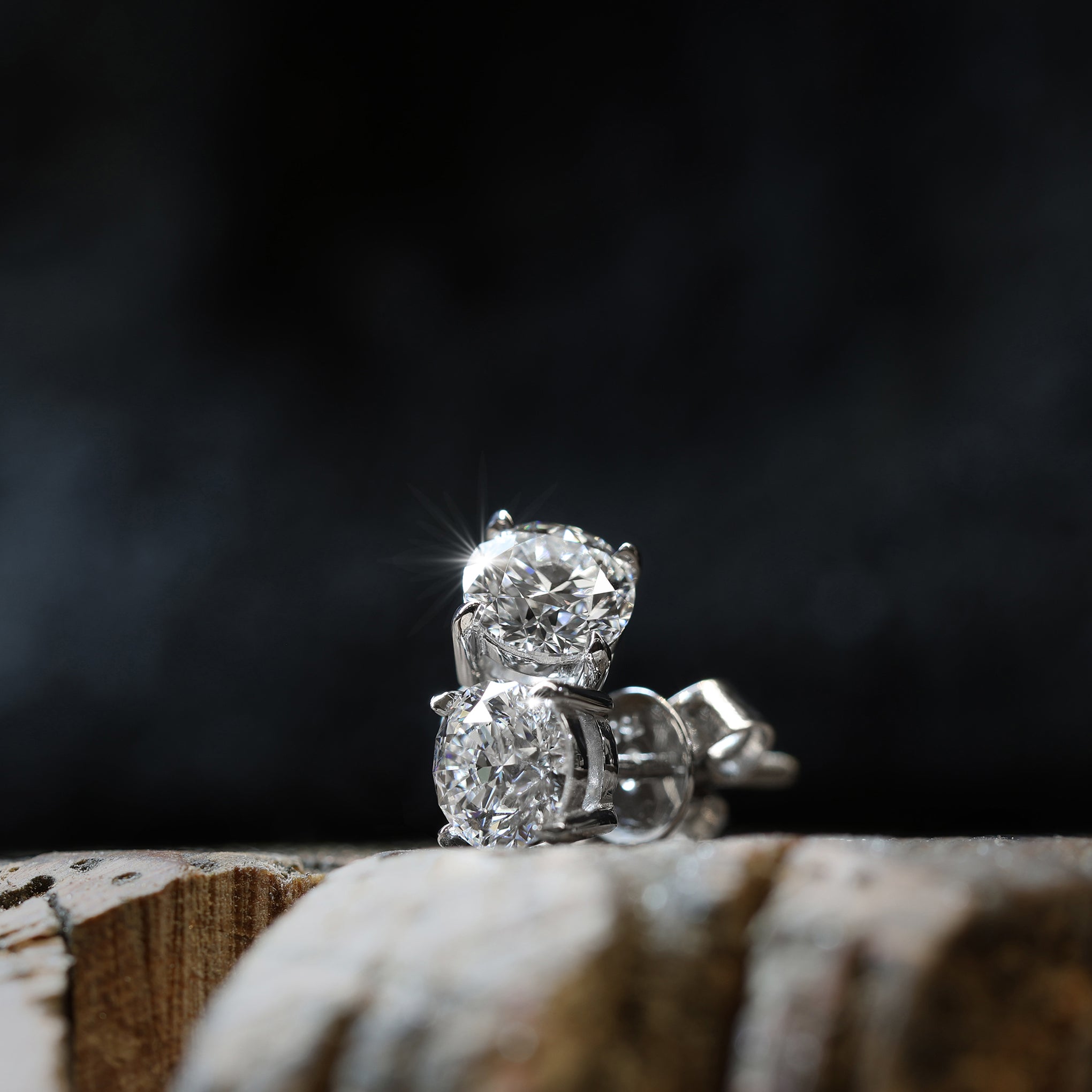 Natural Diamond Stud Earrings 18ct White Gold
