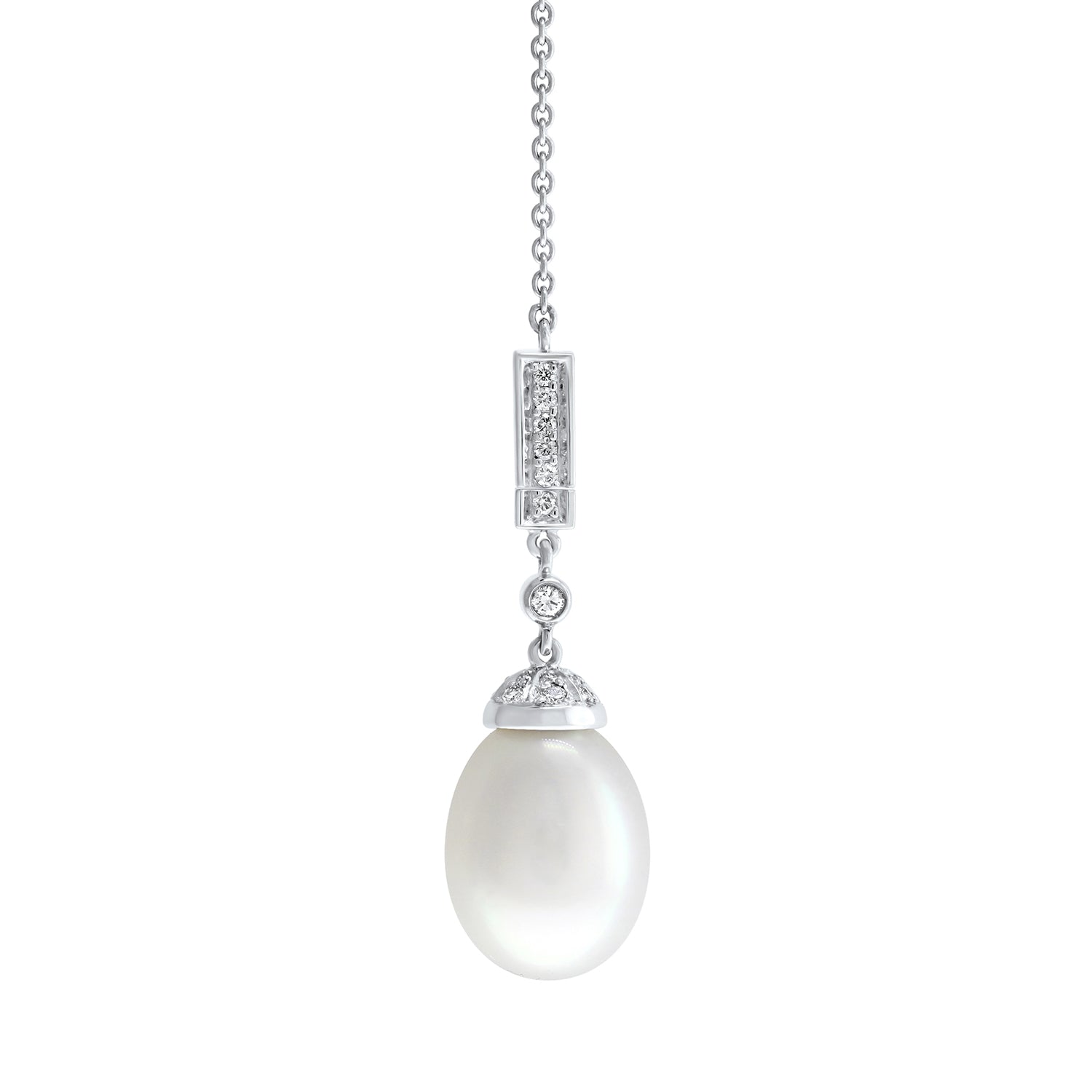 South Sea Pearl & Diamond Necklace White Gold