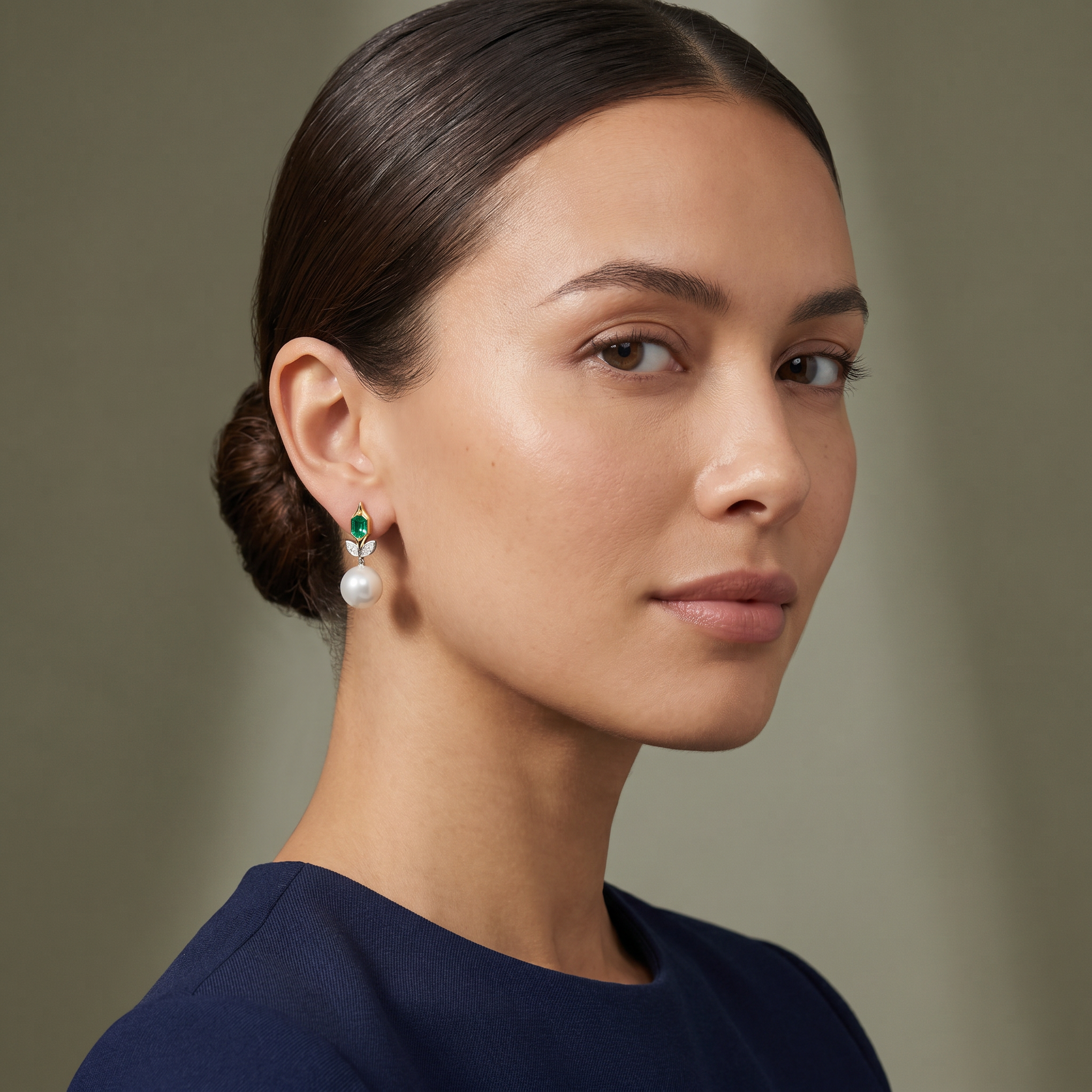 Muzo Emerald and South Sea Pearl Drops