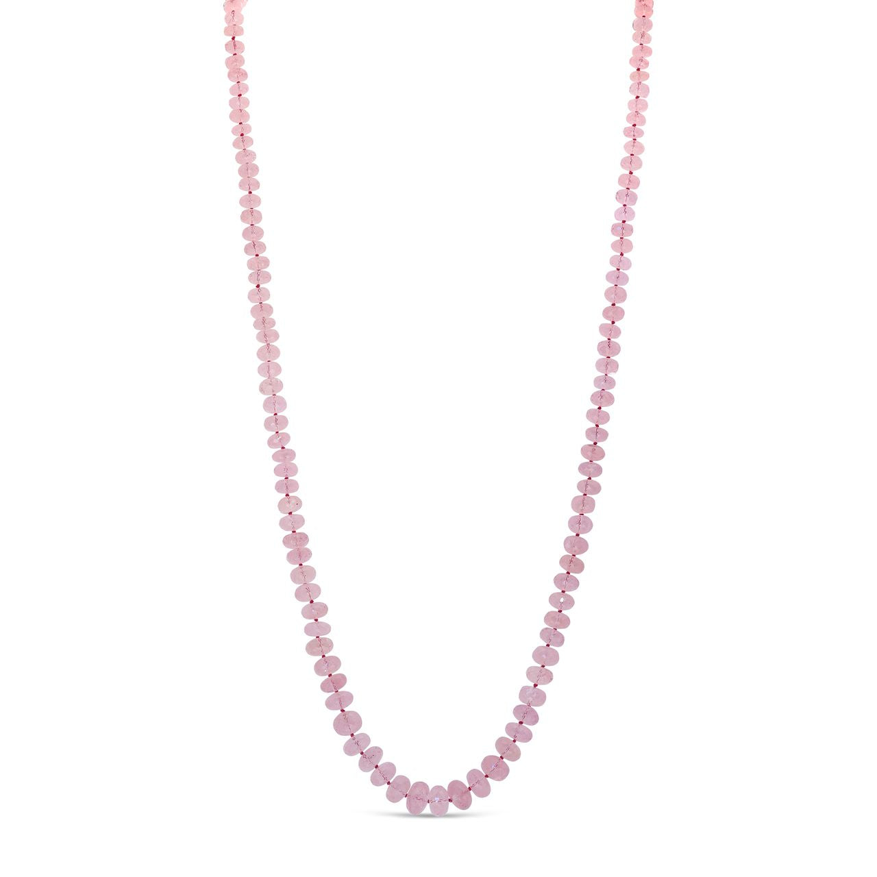 Pink morganite necklace with diamond set clasp