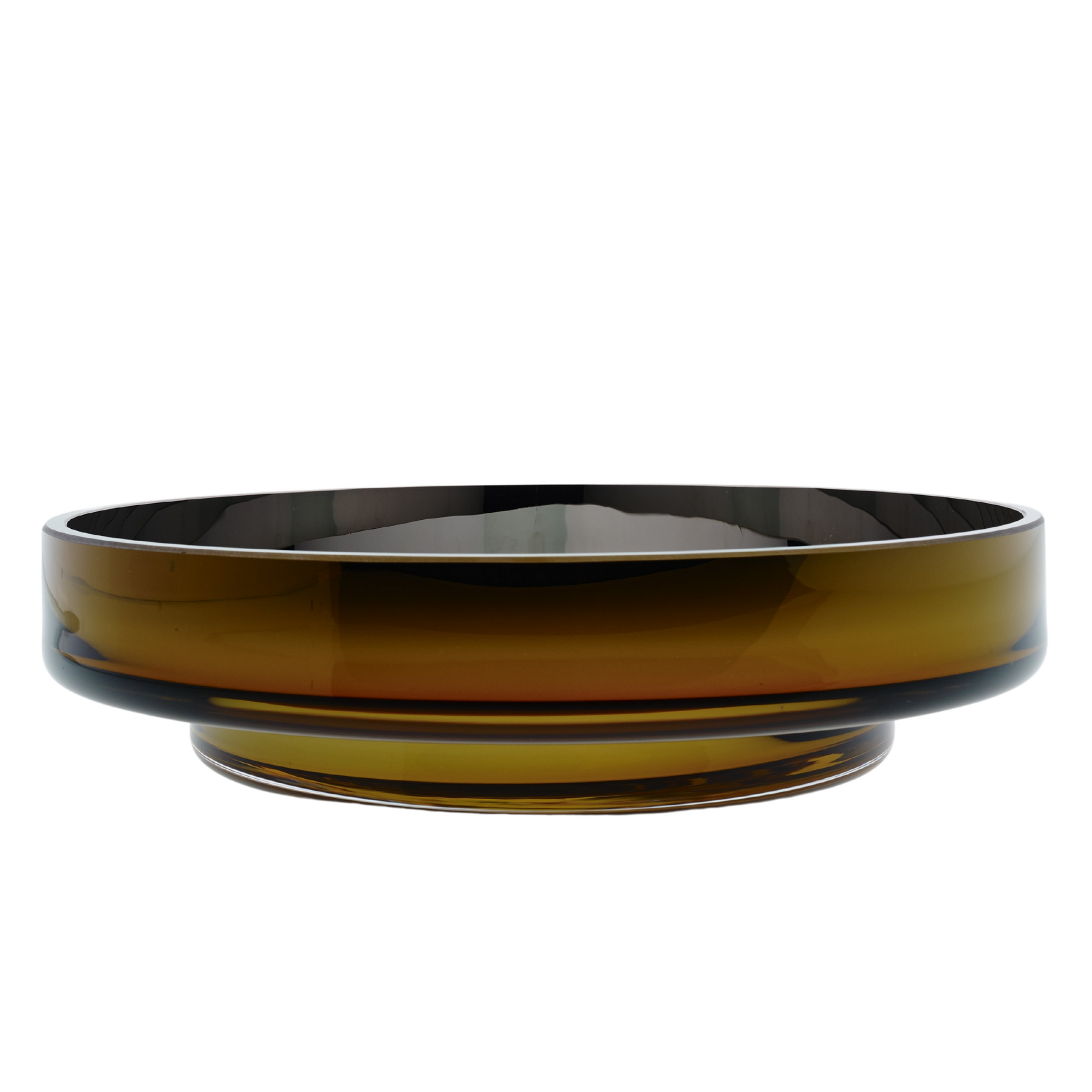 Large glass bowl amber decor homewares