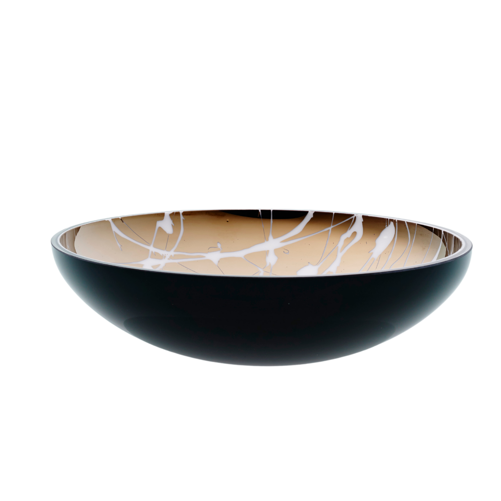 ECLIPSE TITANIUM BLACK WITH WHITE SPLASH FLAT BOWL