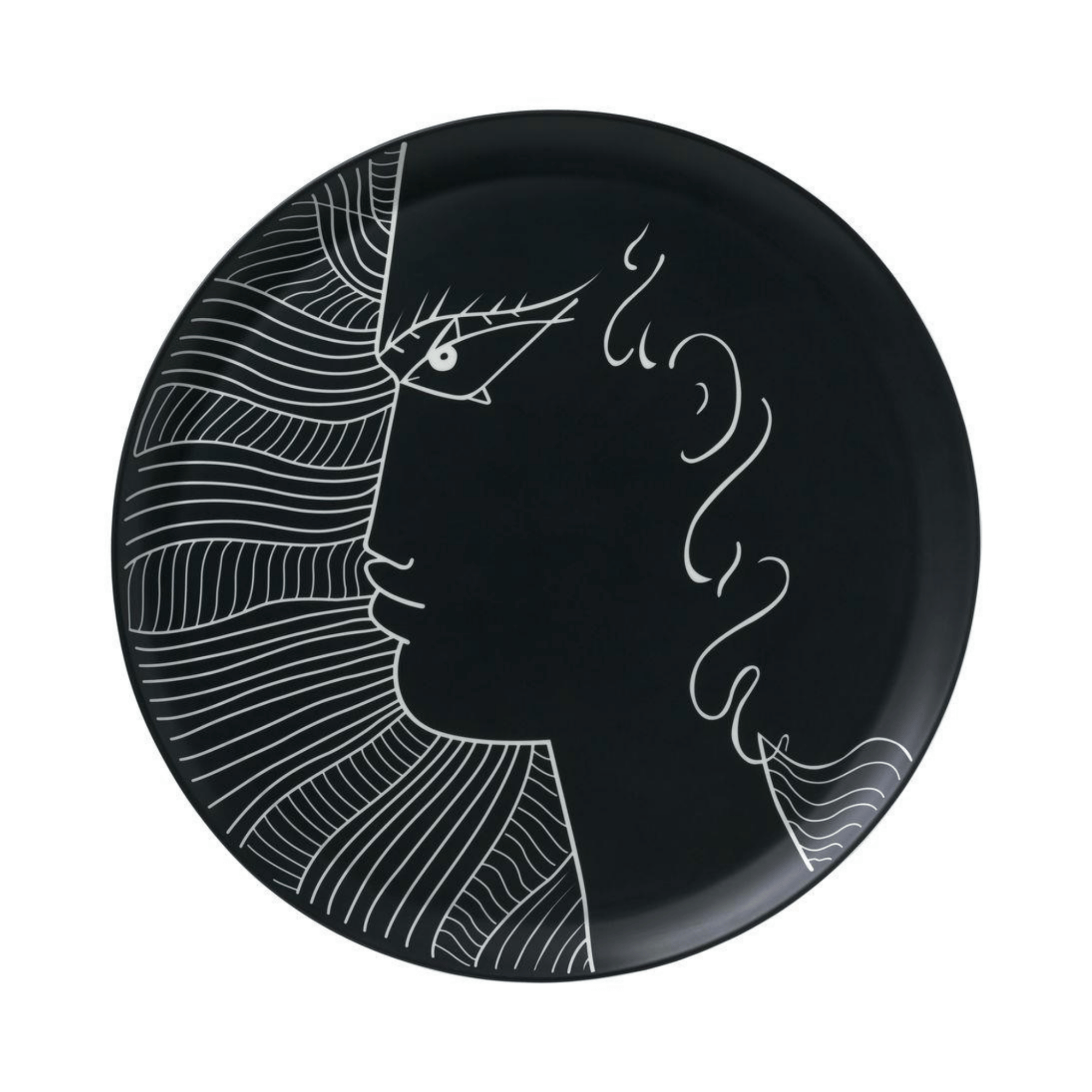 Jean Cocteau La Gabier de Vigie Large Platter Black