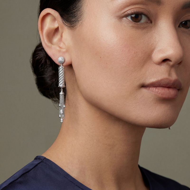 Pirouette Twist Diamond Drop Earrings