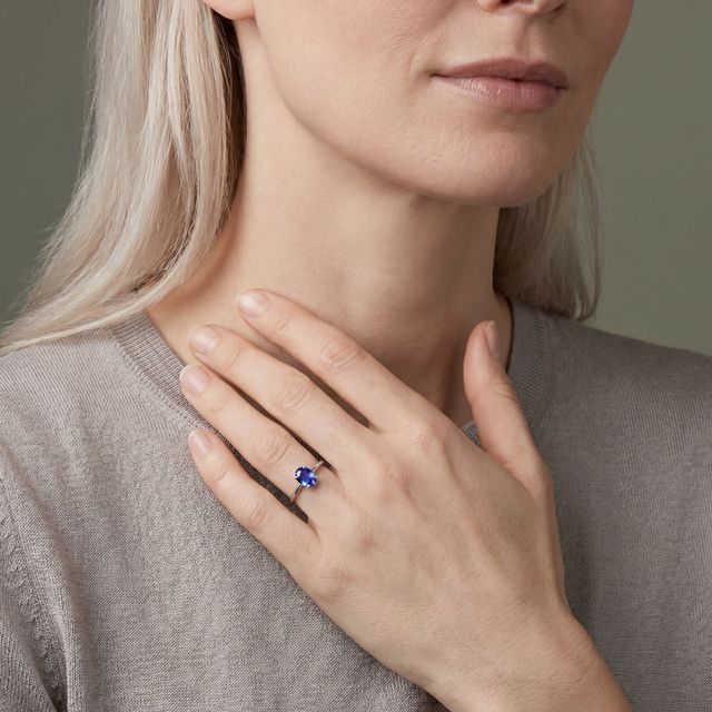 Signature Oval Cut Ceylon Sapphire Engagement Ring