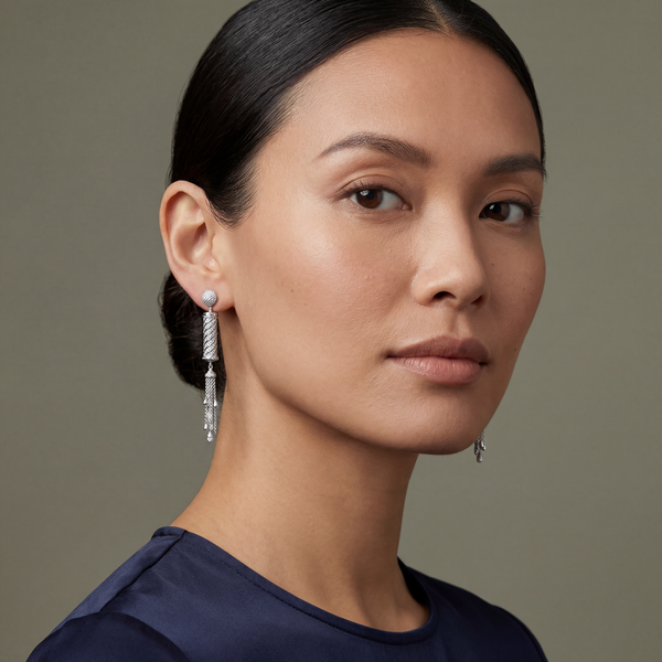 Pirouette Twist Diamond Drop Earrings